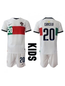 Billige Portugal Joao Cancelo #20 Bortedraktsett Barn VM 2022 Kortermet (+ Korte bukser)